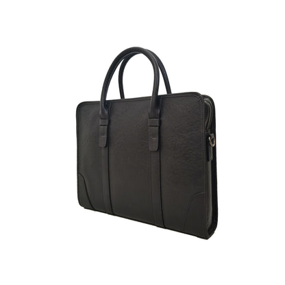 Unisex genuine cowhide leather briefcase with sling