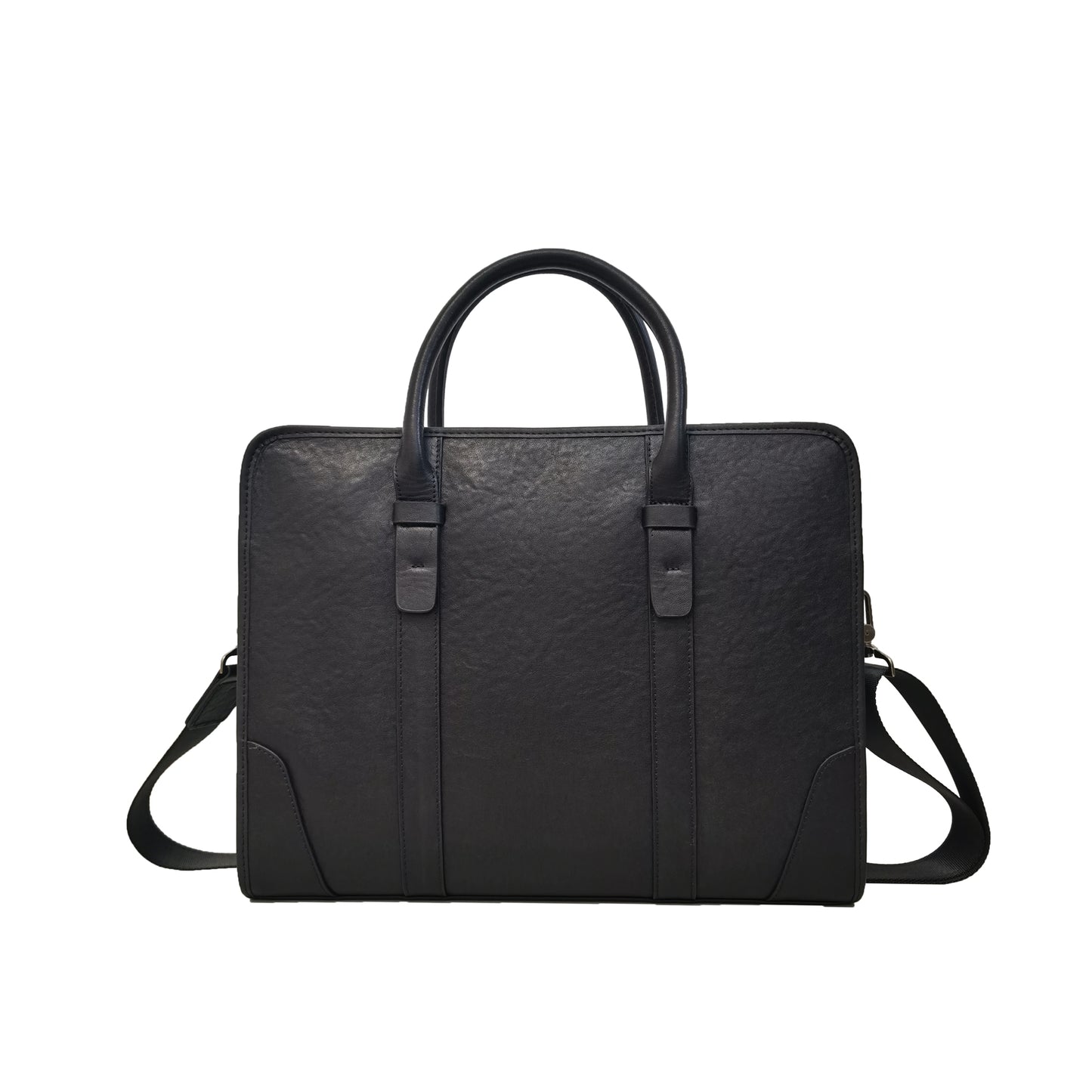 Unisex genuine cowhide leather briefcase with sling