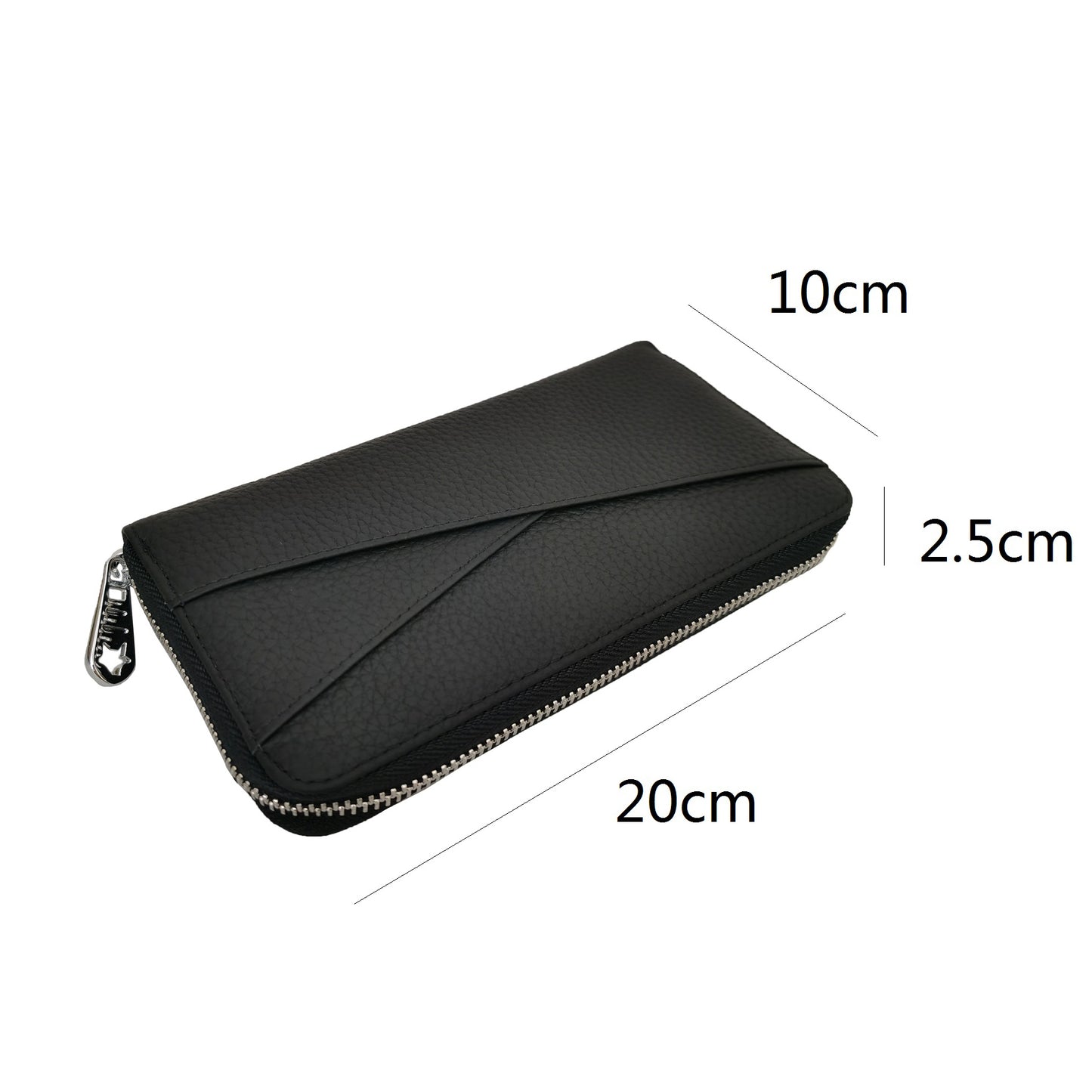 Women's genuine cowhide leather long wallet Metro design