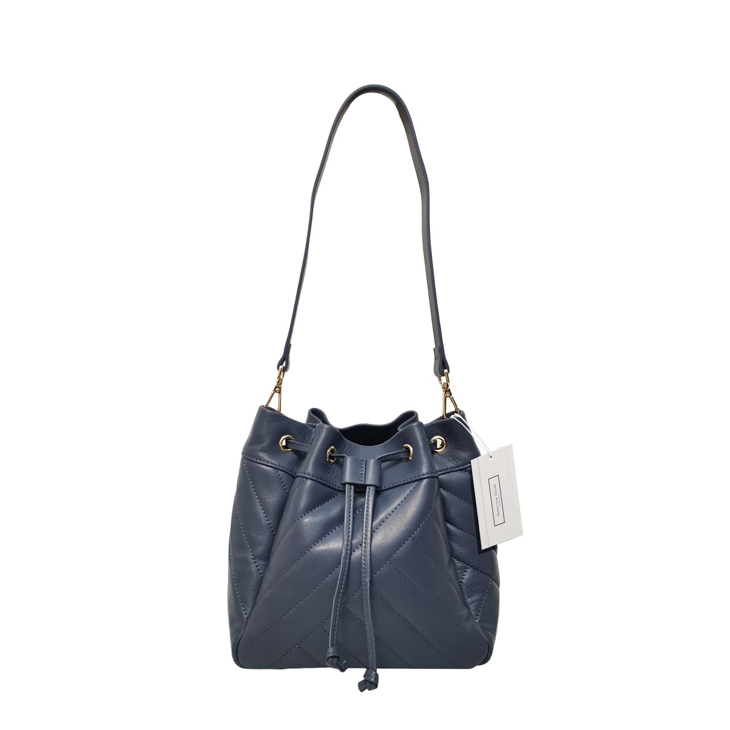 Women's lambskin leather handbag bucket bag Falten design