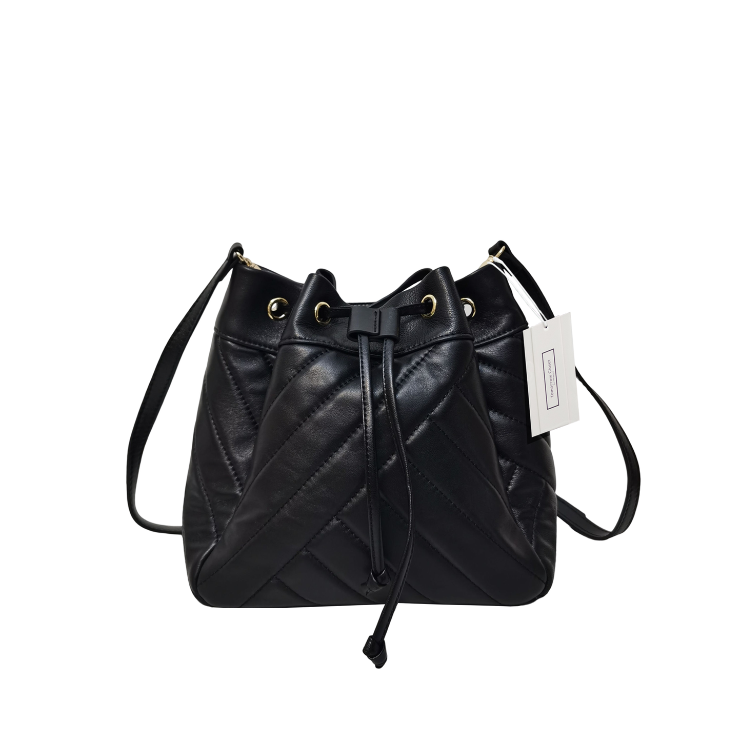 Women's lambskin leather handbag bucket bag Falten design