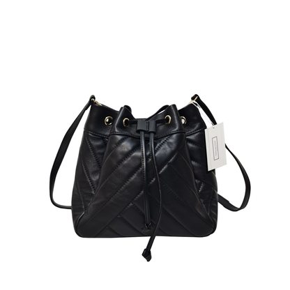 Women's lambskin leather handbag bucket bag Falten design