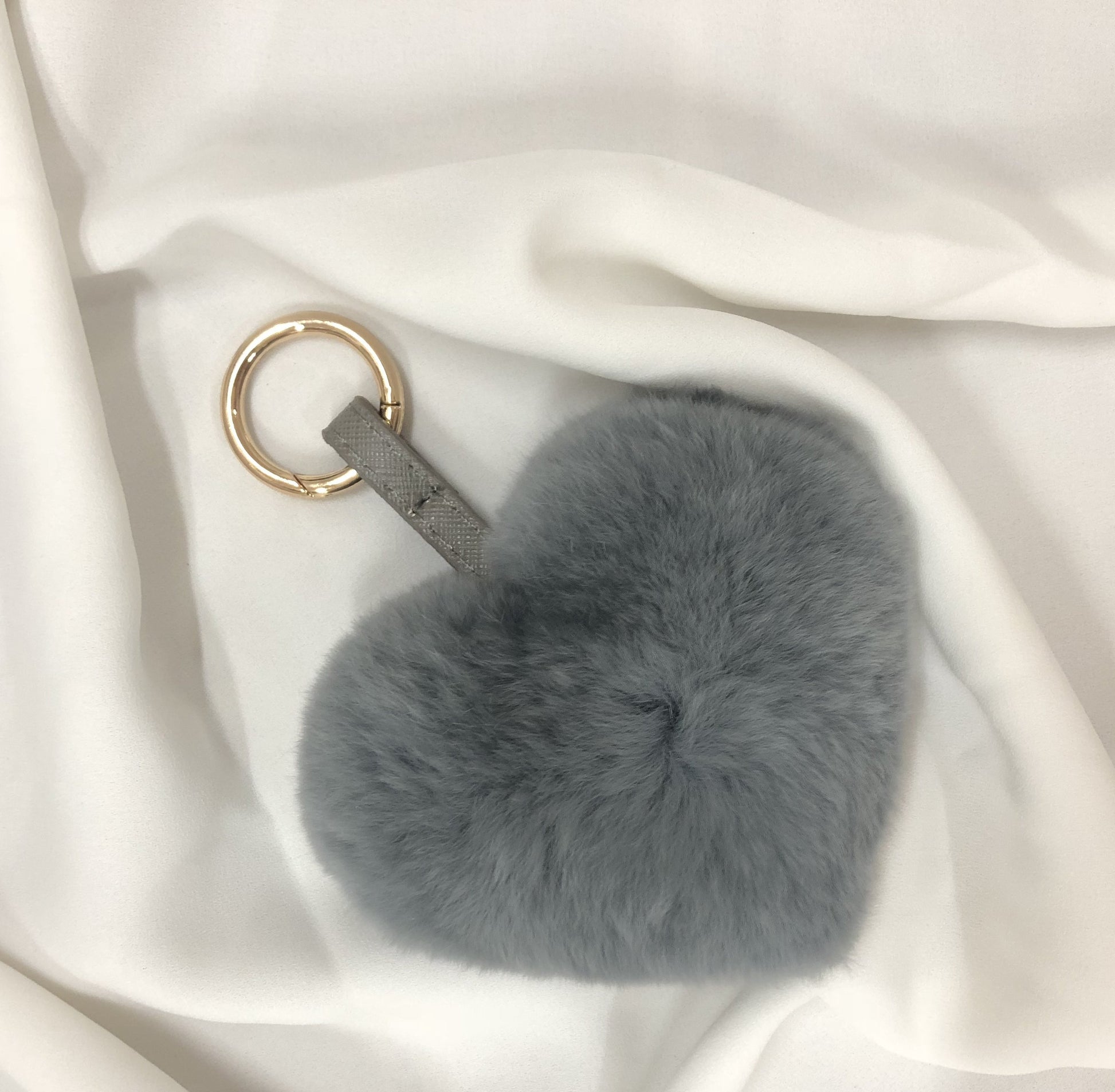 Grey Heart & Puff Keychain Grey Heart & Puff Keychain