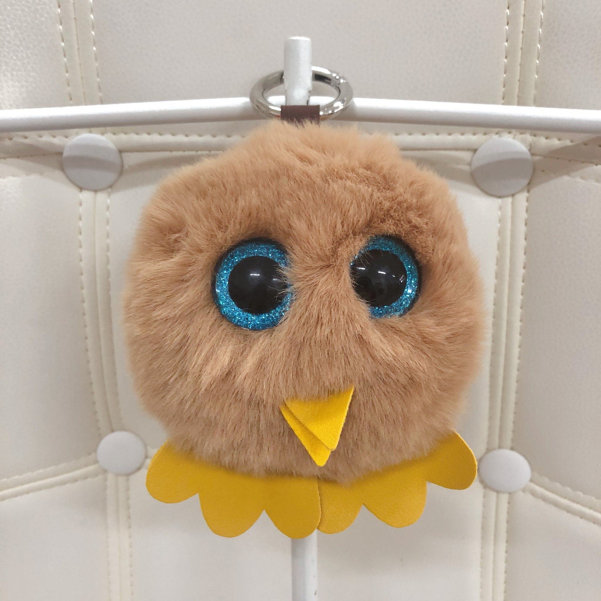 owl fur ball bag charm by Tomorrow Closet