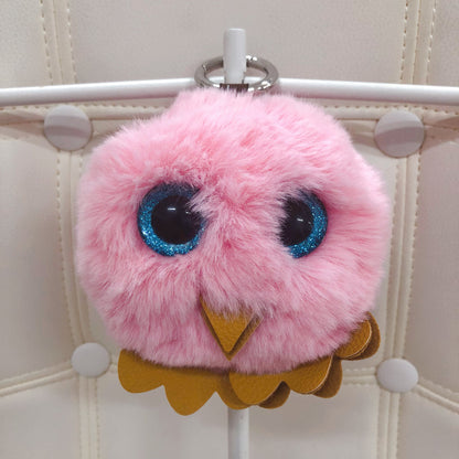 owl fur ball bag charm by Tomorrow Closet