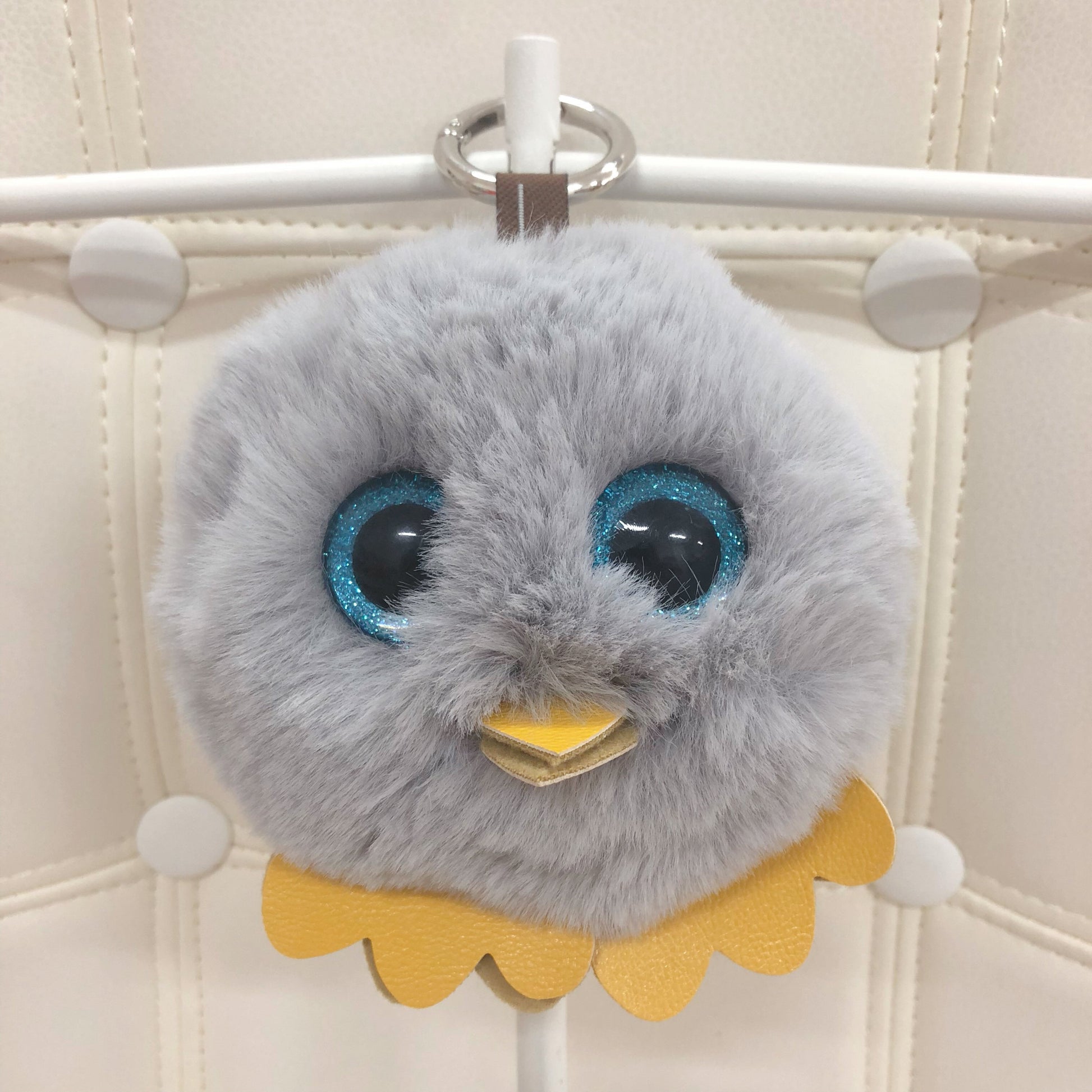 owl fur ball bag charm by Tomorrow Closet