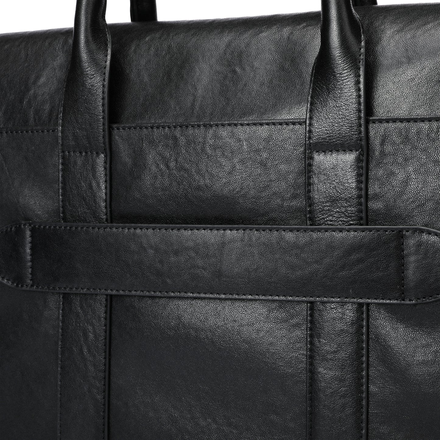Unisex genuine cowhide leather travel briefcase Flap design