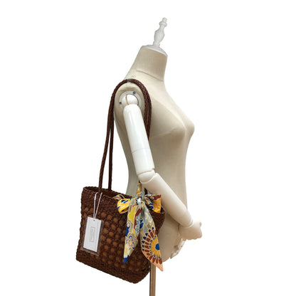 Women's genuine cowhide leather handbag Woven Basket design