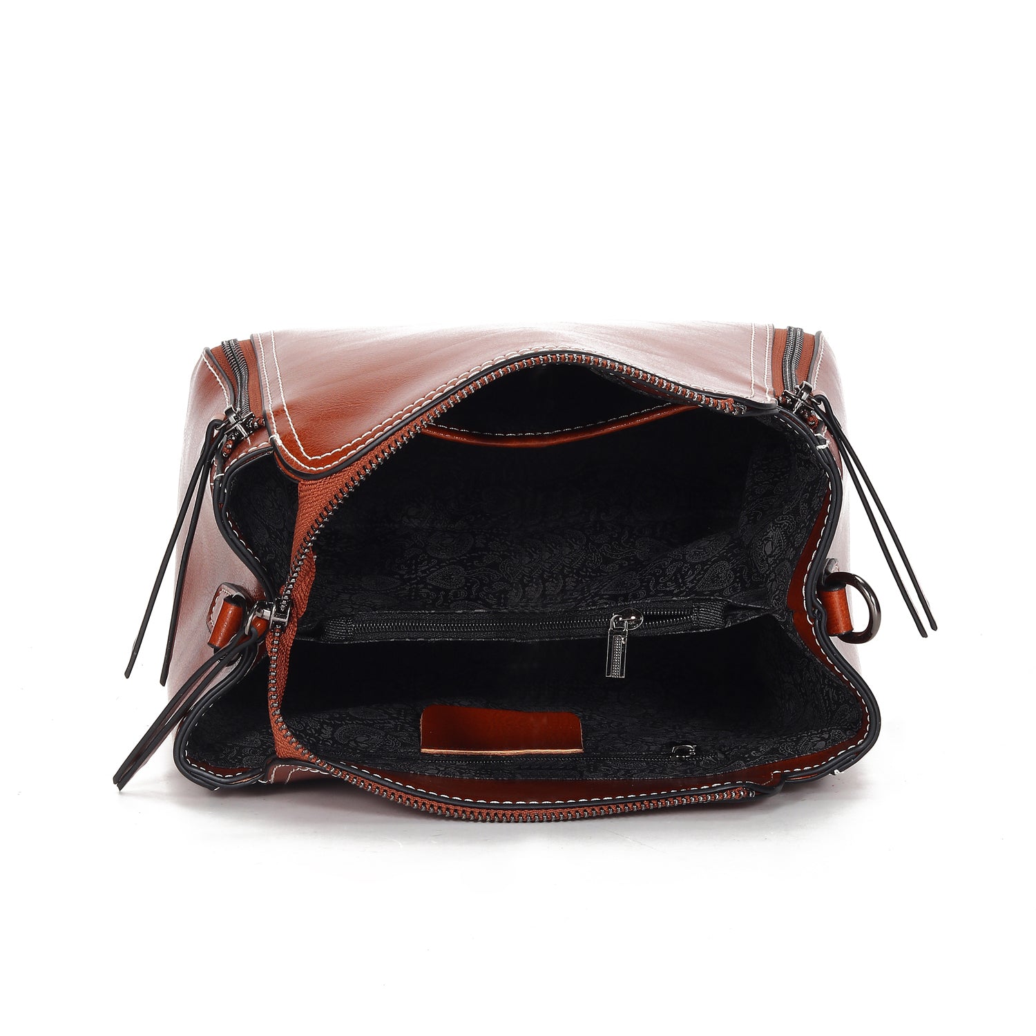 Women's genuine waxed cowhide leather handbag Boling design by Tomorrow Closet