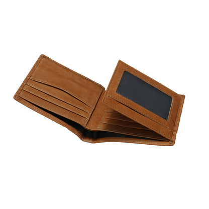 Women's and Men's unisex cowhide leather flap wallet
