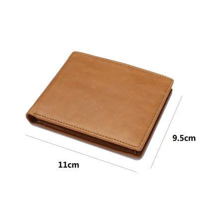 Women's and Men's unisex cowhide leather flap wallet