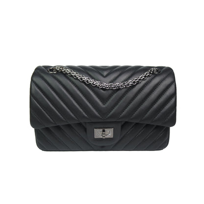 Women's lambskin leather crossbody handbag Vyar chevron design by Tomorrow Closet