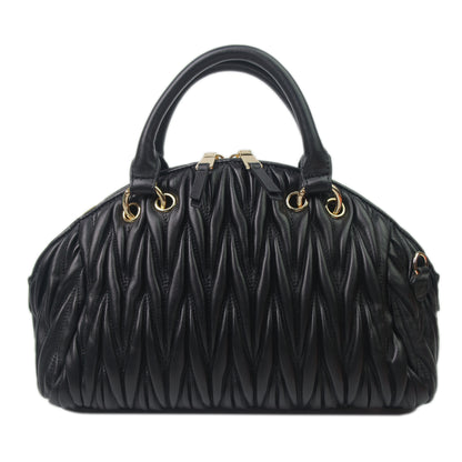 Women's lambskin leather Crescent bag Falten design by Tomorrow Closet