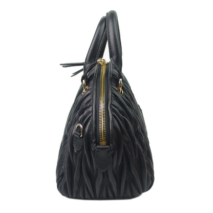 Women's lambskin leather Crescent bag Falten design by Tomorrow Closet