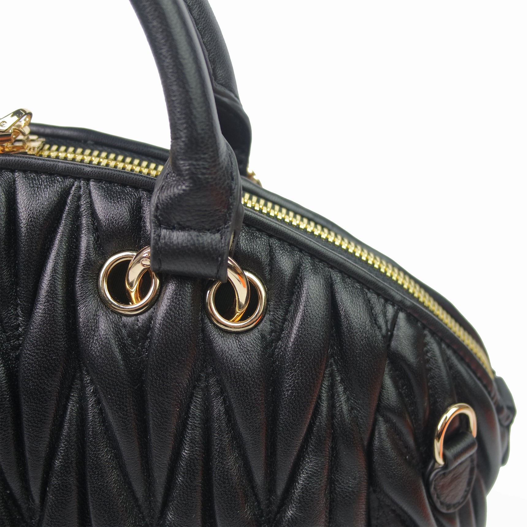 Women's lambskin leather Crescent bag Falten design by Tomorrow Closet