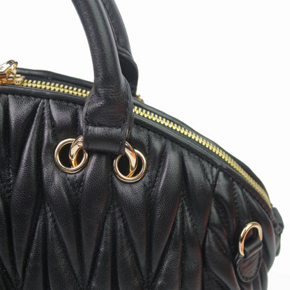 Women's lambskin leather Crescent bag Falten design by Tomorrow Closet