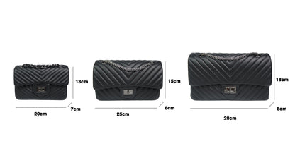 Women's lambskin leather crossbody handbag Vyar chevron design by Tomorrow Closet