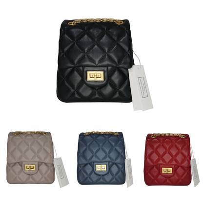 Women's genuine lambskin leather handbag Mirren Diamond design