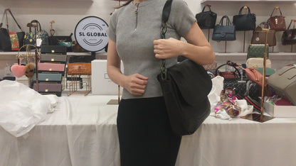 Women's genuine cowhide leather handbag Chain design Messenger sling bag
