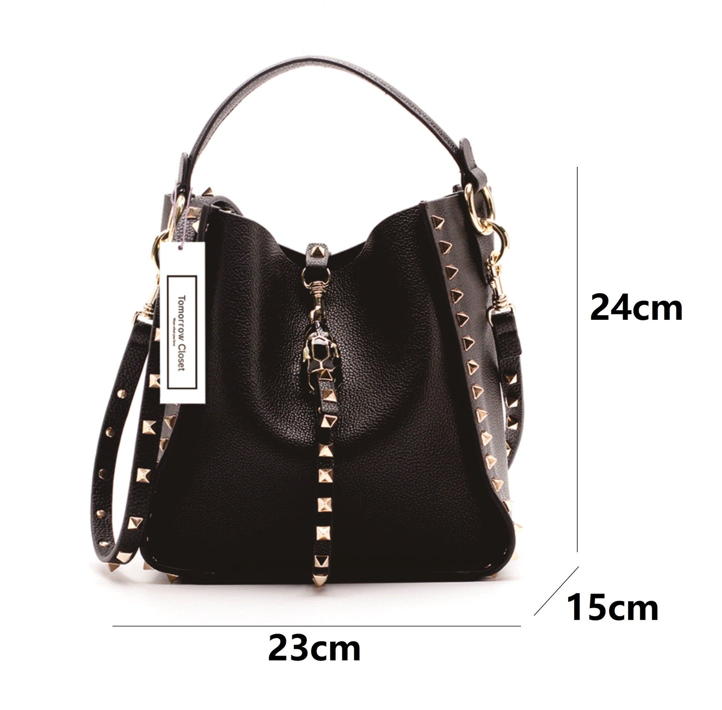 Women's genuine cowhide leather handbag Gloria design comes with one pouch by Tomorrow Closet