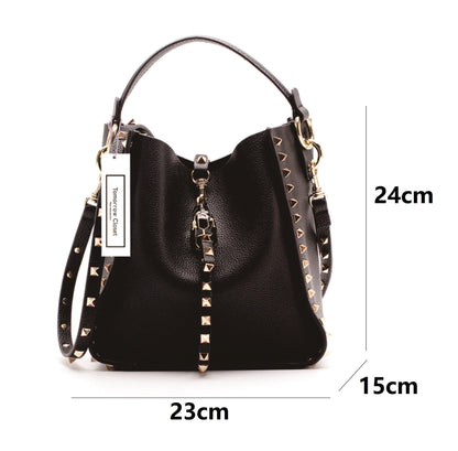 Women's genuine cowhide leather handbag Gloria design comes with one pouch by Tomorrow Closet