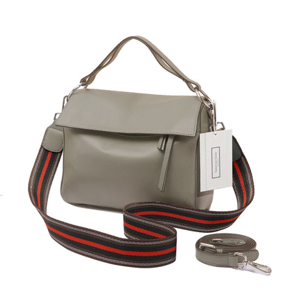 Women's genuine cowhide leather handbag Trika V2 design with 2 straps by Tomorrow Closet