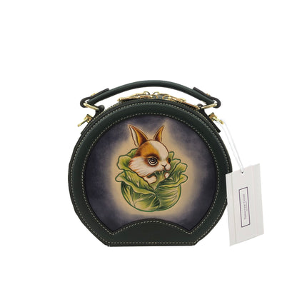 Women's genuine cowhide leather engraved handbag Klos design