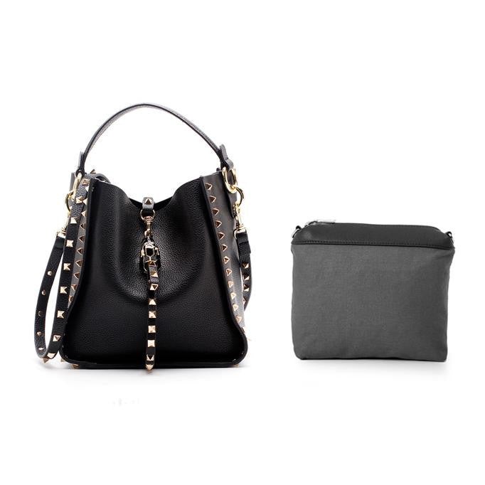 Women's genuine cowhide leather handbag Gloria design comes with one pouch by Tomorrow Closet