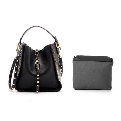 Women's genuine cowhide leather handbag Gloria design comes with one pouch by Tomorrow Closet