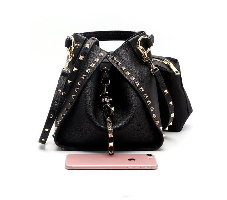 Women's genuine cowhide leather handbag Gloria design comes with one pouch by Tomorrow Closet