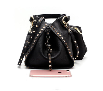 Women's genuine cowhide leather handbag Gloria design comes with one pouch by Tomorrow Closet